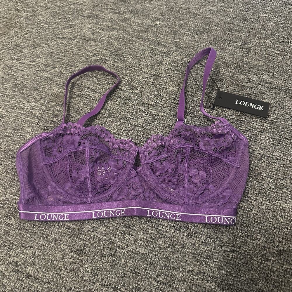 LOUNGE Blossom Balcony Bra in Purple - SIZE 32 D